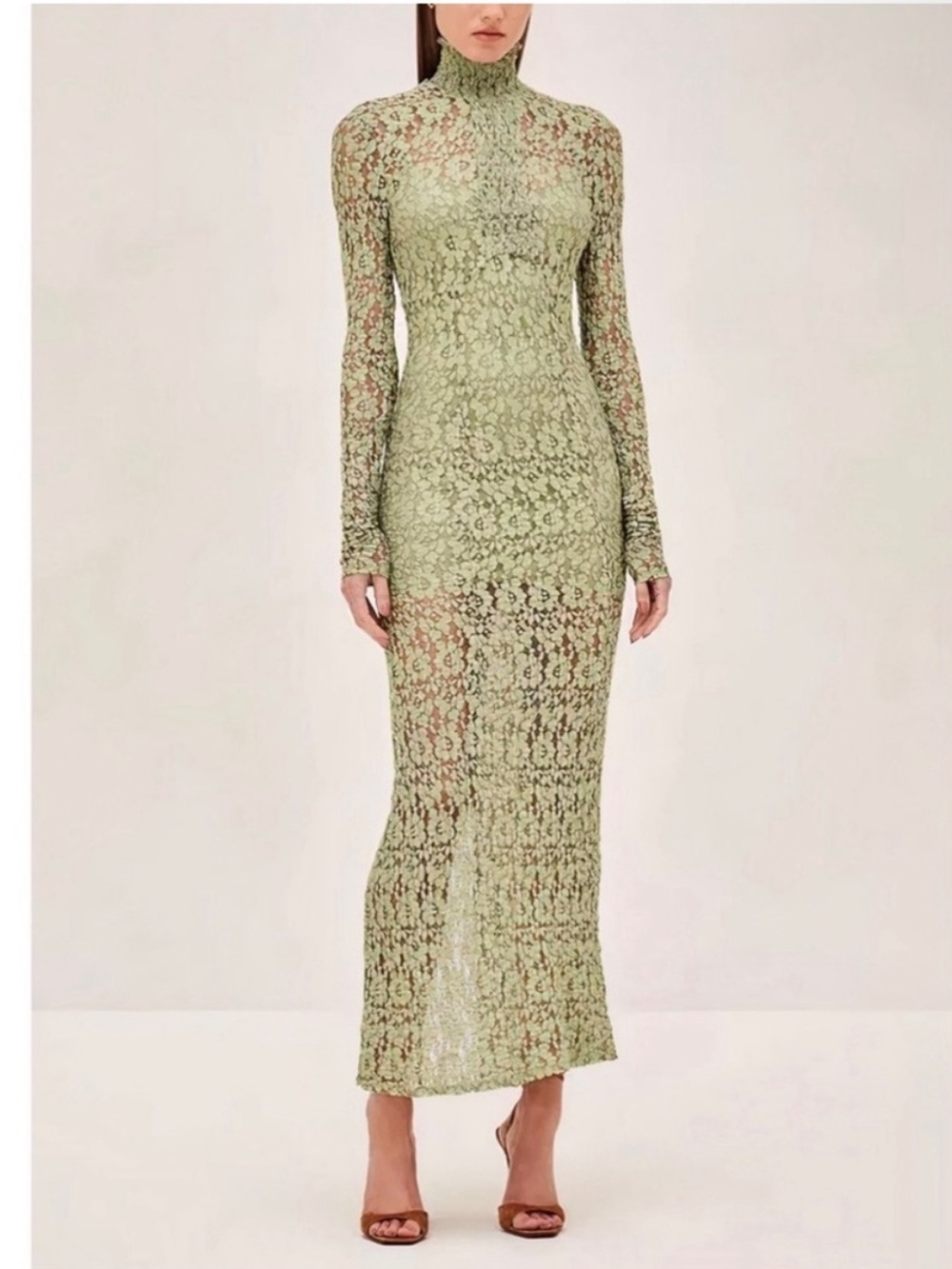 Alexis Sage Green Lace Long-Sleeve Maxi Dress